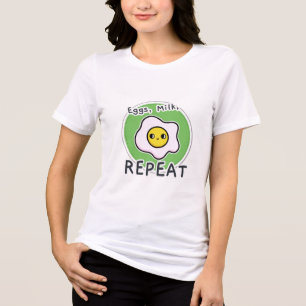 Eggs, Milk, Repeat Small Homesteading Tri-Blend Shirt