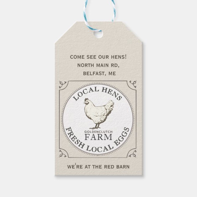 Eggs Promotional Product Tag Ivory (Front)