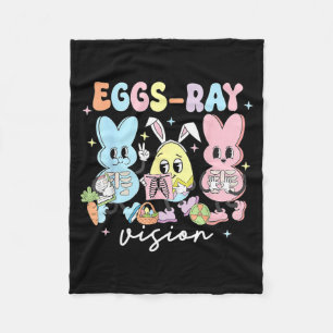 Eggs-Ray Vision Bunny Easter Technologist Xray Rad Fleece Blanket
