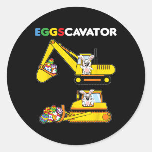 Eggscavator Easter Bunny Rabbit Egg Hunting Heavy Classic Round Sticker