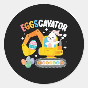 Eggscavator Easter Egg Hunt Construction Truck Tod Classic Round Sticker