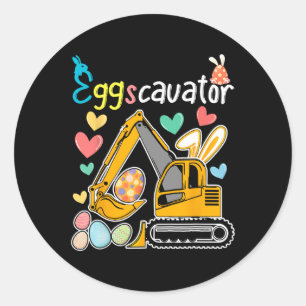 Eggscavator Easter Egg Hunt Construction Trucks Gi Classic Round Sticker