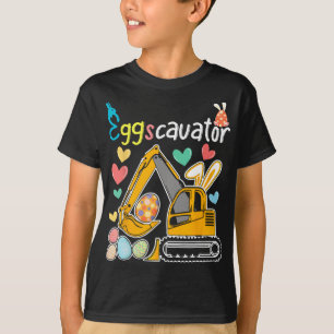 Eggscavator Easter Egg Hunt Construction Trucks Gi T-Shirt