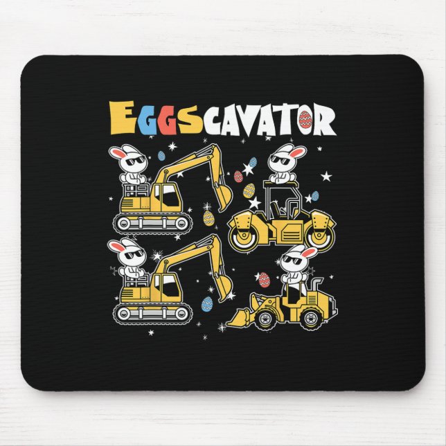 Eggscavator Easter Egg Hunt Construction Trucks To Mouse Mat (Front)