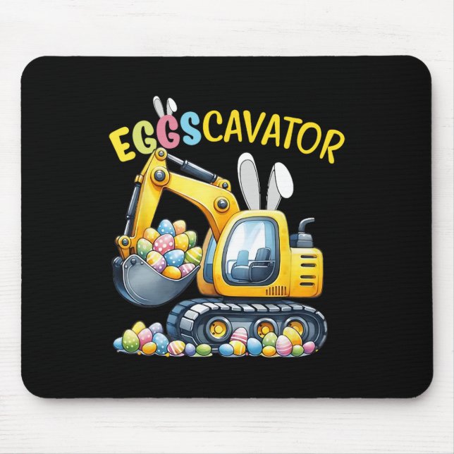 Eggscavator Easter Egg Hunt Construction Trucks To Mouse Mat (Front)