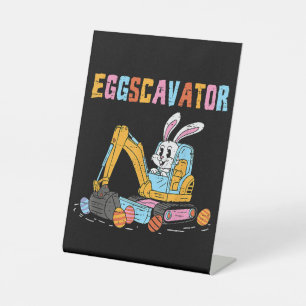 Eggscavator Easter Egg Hunt Construction Trucks To Pedestal Sign