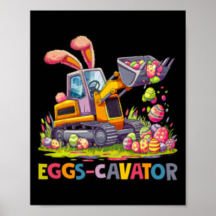Eggscavator Easter Egg Hunt Construction Trucks To Poster