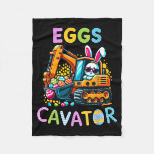 Eggscavator Excavator Easter Day Bunny Fleece Blanket