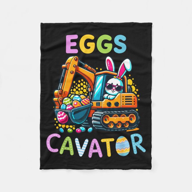 Eggscavator Excavator Easter Day Bunny  Fleece Blanket (Front)