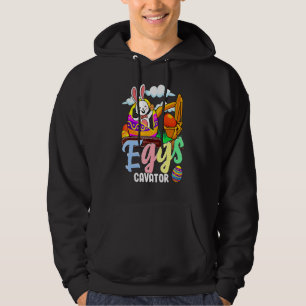 Eggscavator Happy Easter Excavator Hunting Bunny Hoodie