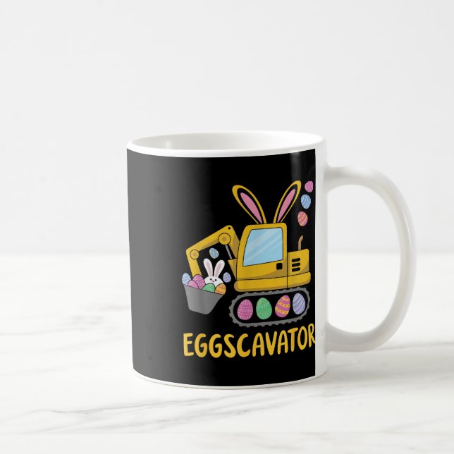 Eggscavator Happy Easter Excavator Hunting Egg Boy Coffee Mug (Right)