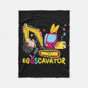 Eggscavator Happy Easter Funny Excavator Hunting E Fleece Blanket