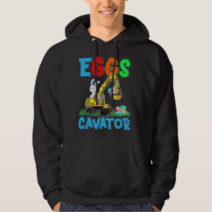 EggsCavator Happy Easter Funny Excavator Hunting E Hoodie