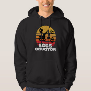 EggsCavator Vintage Easter Bunny Excavator Hunting Hoodie