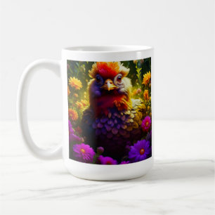 Eggsellent Vibes!   Pretty Colourful Chicken Art Coffee Mug