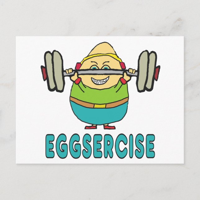 Eggsercise Egg Pun Exercise Postcard (Front)