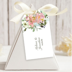 Eggshell and Blush Floral Wedding Gift Tags