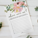 Eggshell Blush Floral Game Where Were We Flyer<br><div class="desc">Where Were We bridal shower game.  Elegant Watercolor Eggshell and Blush Floral.    Matching items to complete your event collection are available in our Zazzle store!</div>