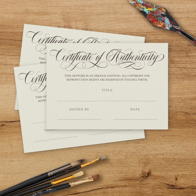 Eggshell Brown Swirls Certificate of Authenticity (Creator Uploaded)