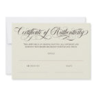 Eggshell Brown Swirls Certificate of Authenticity