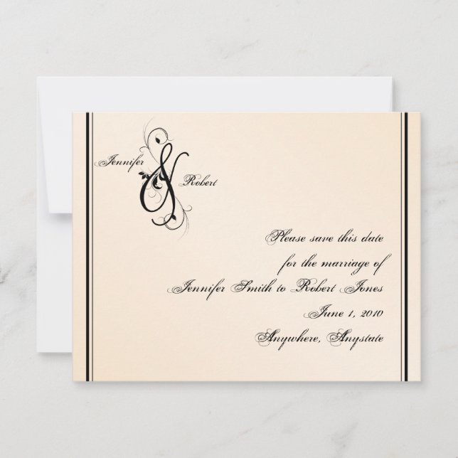 Eggshell Elegance Wedding Save the Date (Front)