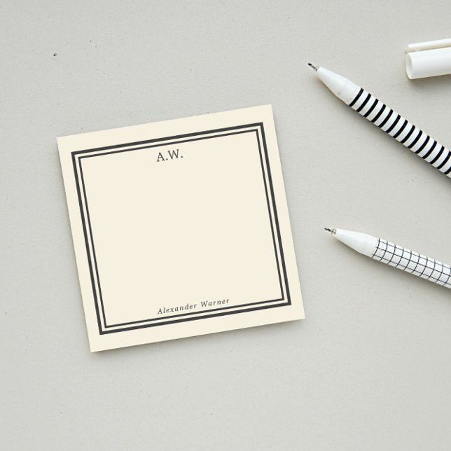 Eggshell & Gray Monogrammed Notes (Creator Uploaded)