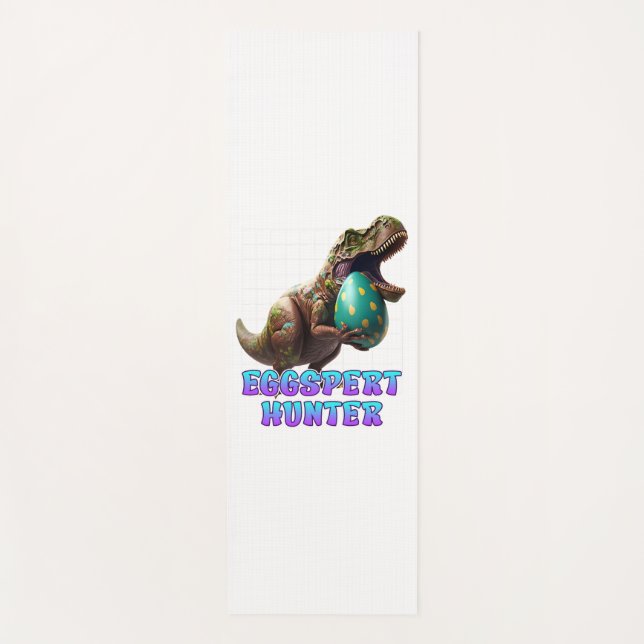 Eggspert Easter Eggs Hunt Dinosaur Easter Bunnies  Yoga Mat (Front)