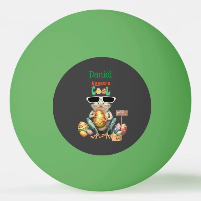 Eggstra Cool Frog with Sunglasses Easter Leap Year Ping Pong Ball (Front)