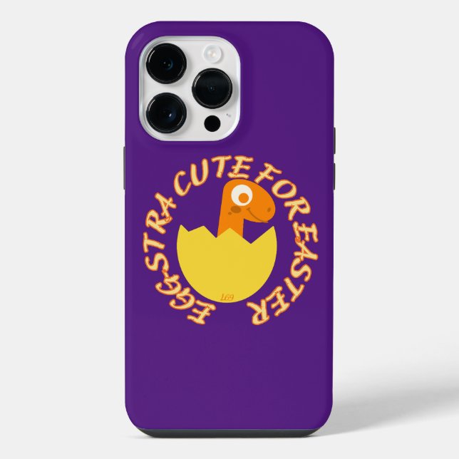 EGGSTRA CUTE FOR EASTER  funny easter dino gift    iPhone Case (Back)