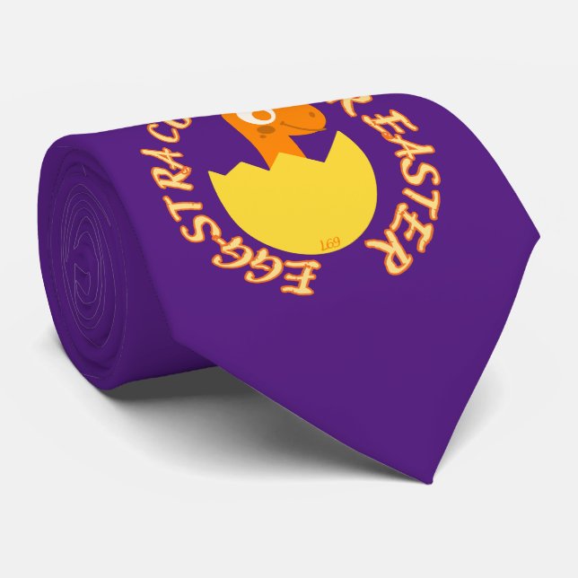 EGGSTRA CUTE FOR EASTER  funny easter dino gift    Tie (Rolled)