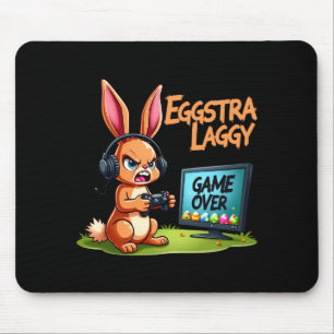 Eggstra Laggy Funny Angry Gaming Bunny Easter T Sh Mouse Mat