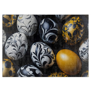"Eggstraordinary Swirls" Glass Cutting Board