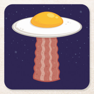 Eggstraterrestrial Square Paper Coaster