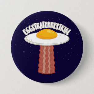 Eggstraterrestrial With Text 7.5 Cm Round Badge