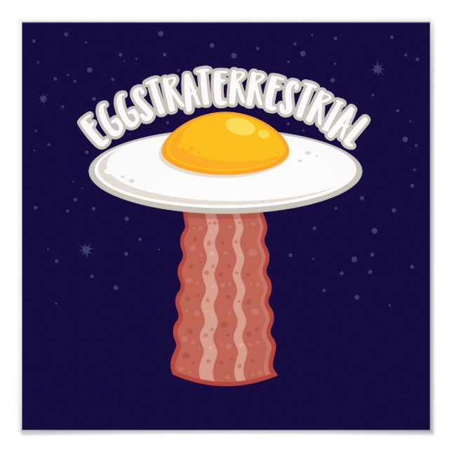 Eggstraterrestrial With Text Photo Print (Front)