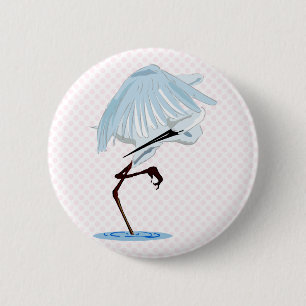 Eggy Egret 6 Cm Round Badge
