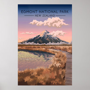 Egmont National Park New Zealand Travel Poster