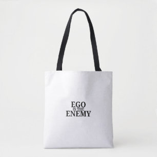 Ego Is The Enemy Minimalist Typewriter Canvas Tote Bag