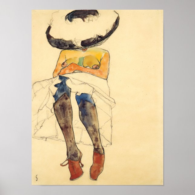 Egon Schiele Artwork Reproduction Poster (Front)