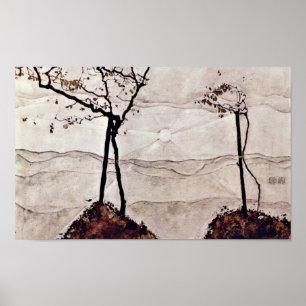 Egon Schiele - autumn sun and trees Poster