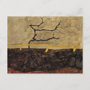 Egon Schiele- Bare Tree behind a Fence Postcard