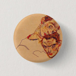 Egon Schiele - Double Self Portrait 3 Cm Round Badge