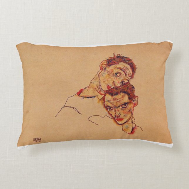Egon Schiele - Double Self Portrait Decorative Cushion (Front)