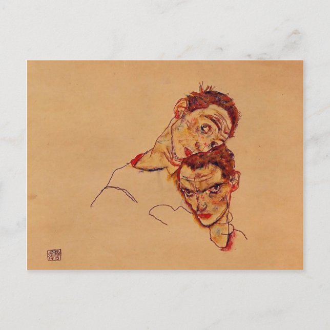 Egon Schiele- Double Self Portrait Postcard (Front)