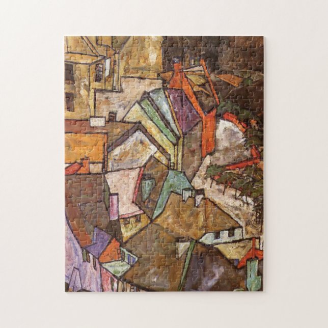 Egon Schiele - Edge Of Town Jigsaw Puzzle (Vertical)