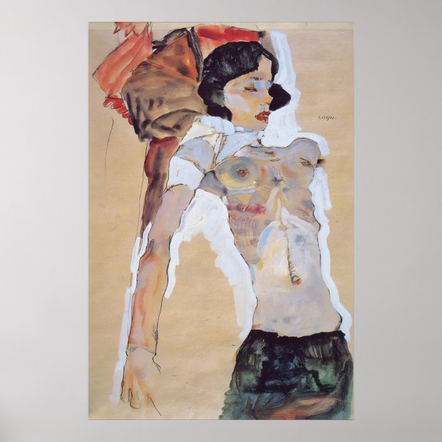 Egon Schiele Expressionism Art Print Vintage Home (Front)