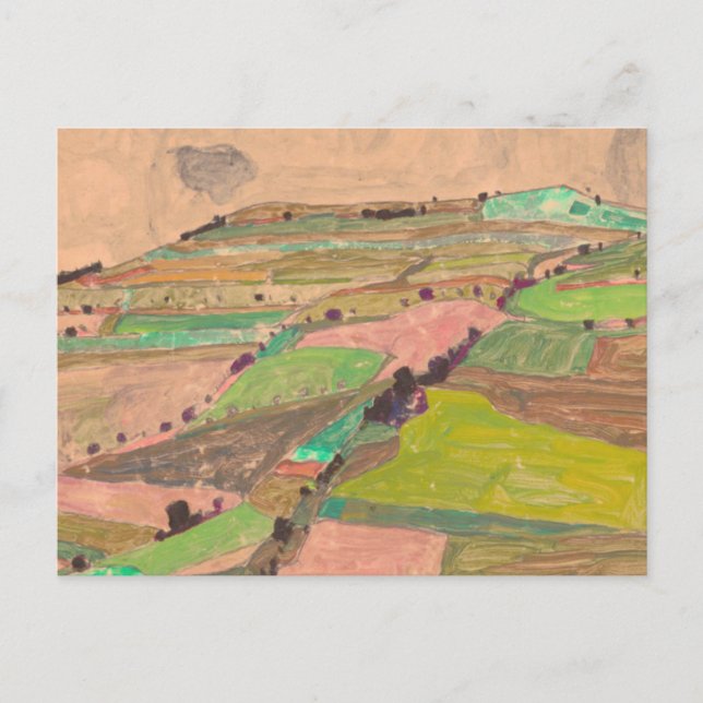 Egon Schiele - Field Landscape Postcard (Front)