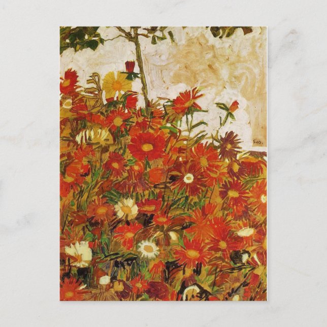 Egon Schiele: Field of Flowers artwork Postcard (Front)