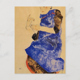 Egon Schiele- Girl in a Blue Apron Postcard