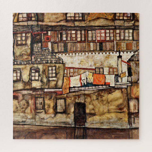 Egon Schiele - House Wall On The River Jigsaw Puzzle (Vertical)